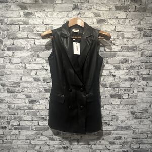 NWT Jason Wu Black Double-Breasted Vest Size Small